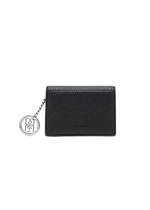Ganni grained card holder with flap Black/Black A7278 Ganni 